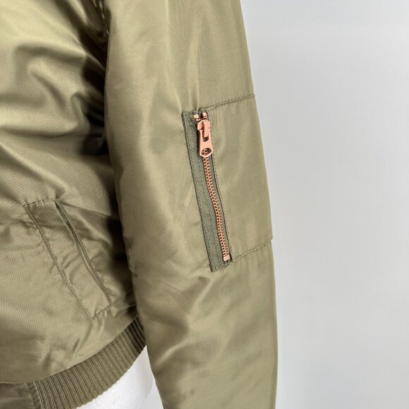 Topshop Olive Bomber Jacket – Size 2, Street-Style Staple - Picture 2 of 10
